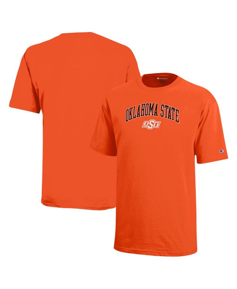 Big Boys and Girls Orange Oklahoma State Cowboys Arch Over Logo T-Shirt
