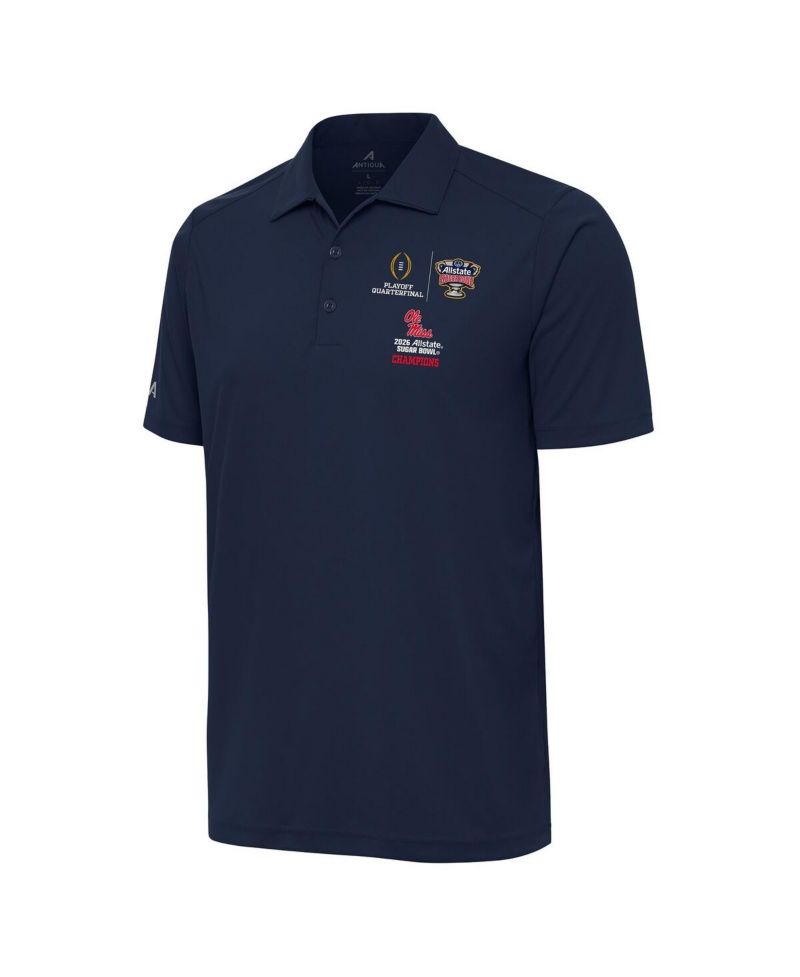 Men's Navy Ole Miss Rebels College Football Playoff 2026 Sugar Bowl Champions Tribute Polo Shirt
