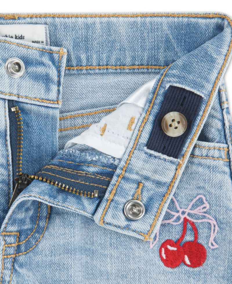 Toddler Girls' 2T-5T Bow Cherry Denim Shorts