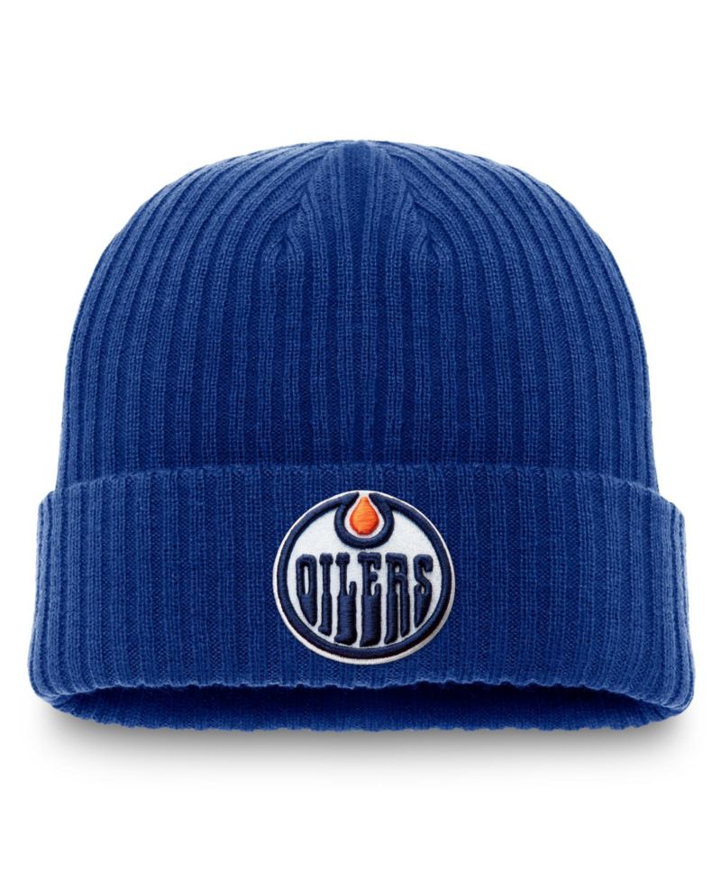 Men's Royal Edmonton Oilers Core Primary Logo Cuffed Knit Hat