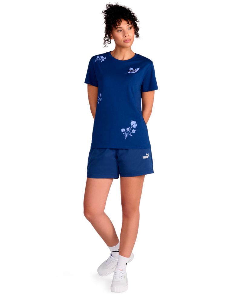 Women's Floral Graphic Crewneck Short-Sleeve T-Shirt