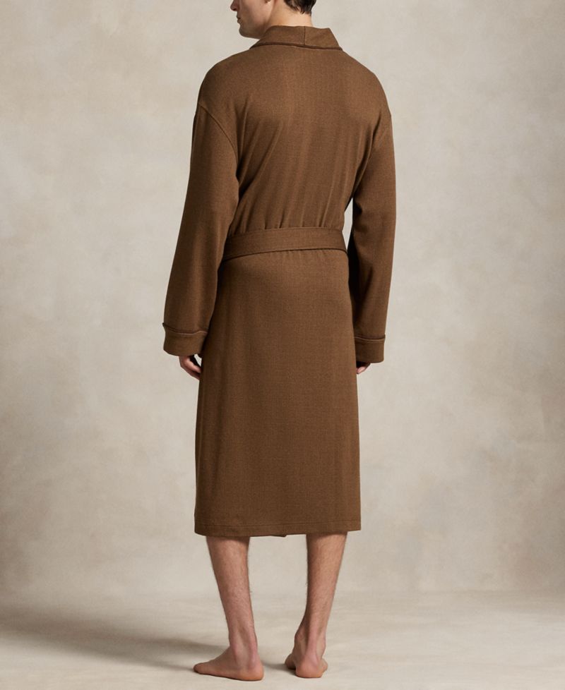 Men's Jacquard-Knit Herringbone Robe
