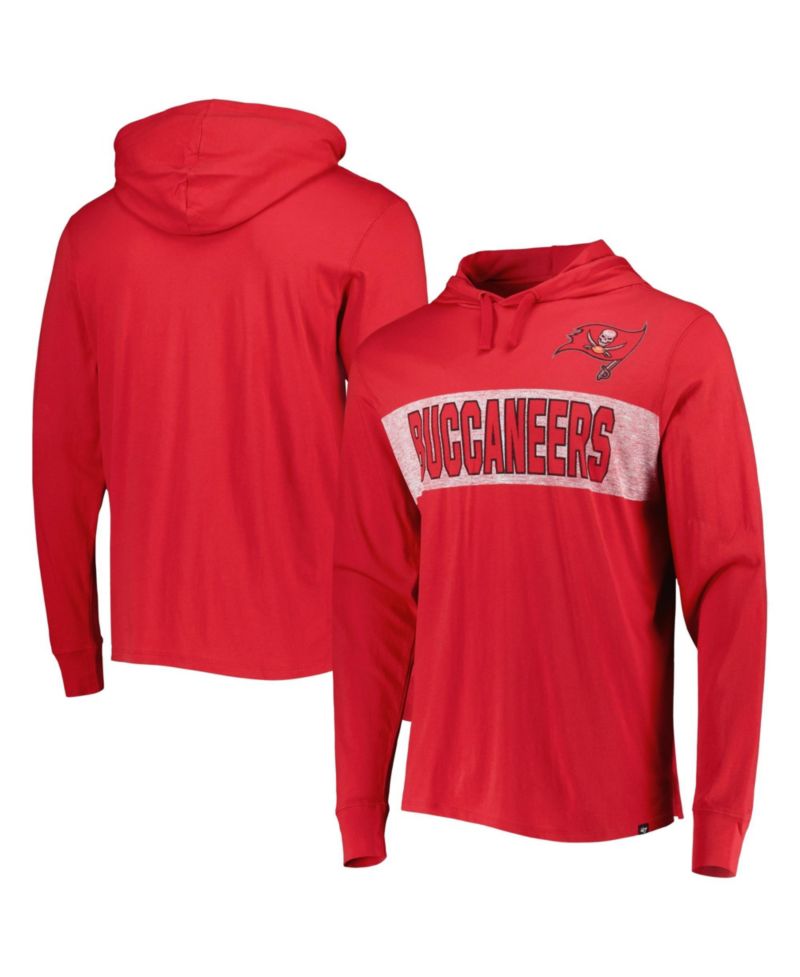 Men's Red Tampa Bay Buccaneers Field Franklin Hooded Long Sleeve T-Shirt