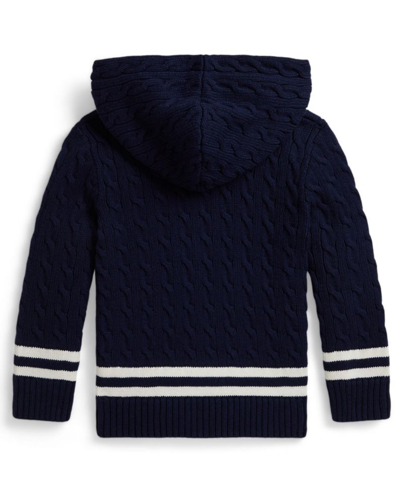 Boys' 2T-7 Cotton Hooded Cricket Sweater