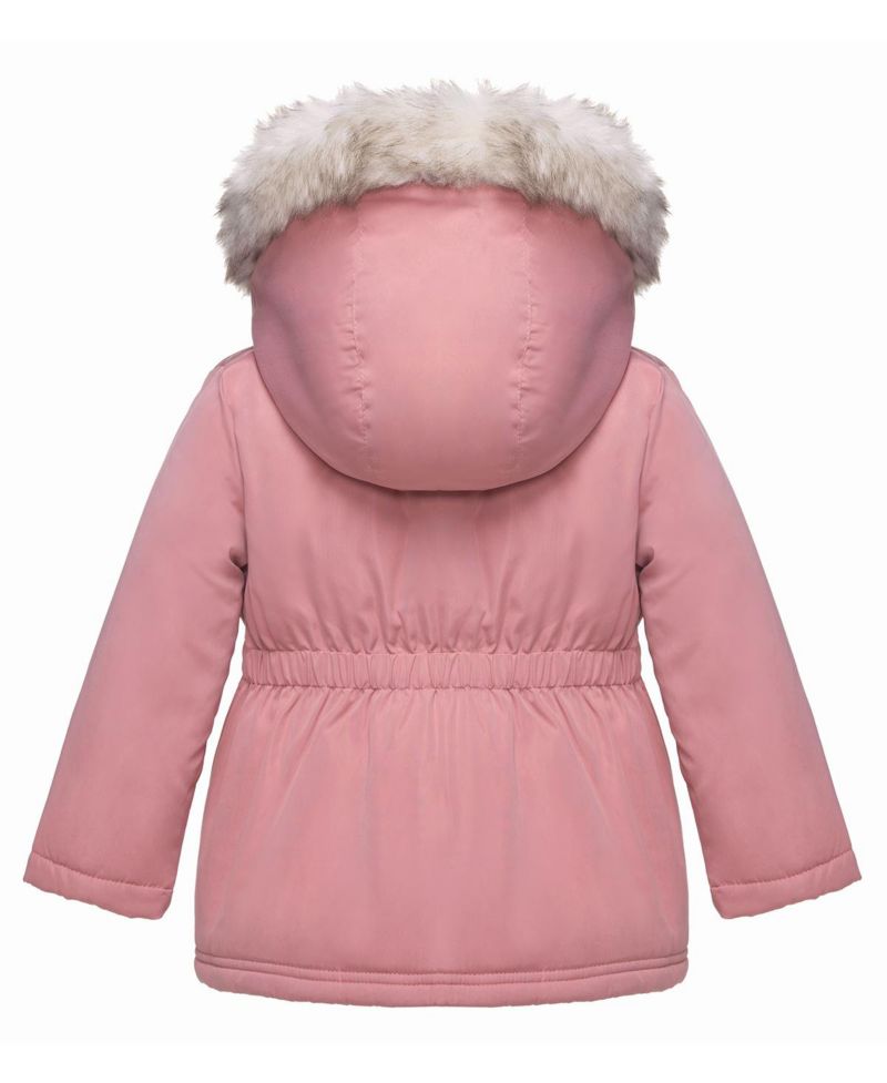 Baby Girls Puffer Jacket with Sherpa Fleece Lining 6-24M