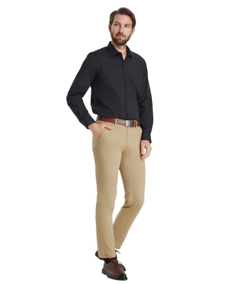 Men's Slim-Fit Solid Dress Shirt