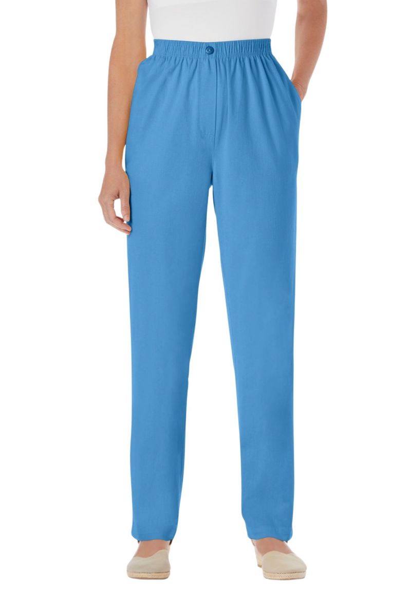 Women's Within Straight-Leg All-Cotton Denim Pull-On 7-Day Elastic-Waist Jeans