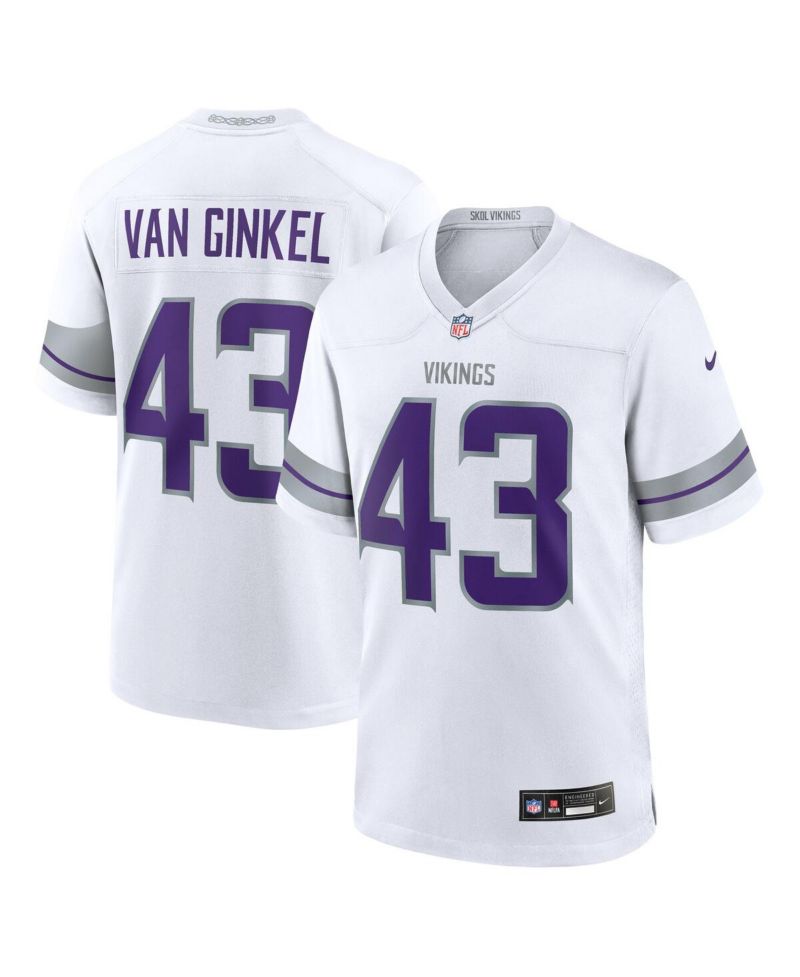 Men's Andrew Van Ginkel White Minnesota Vikings Alternate Game Jersey