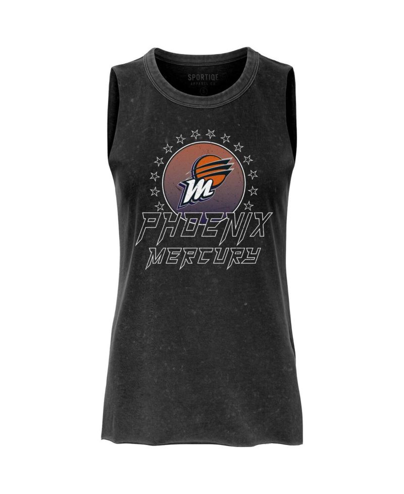 Women's Black Phoenix Mercury Rock Roll Collection Turner Mineral Wash Tank Top