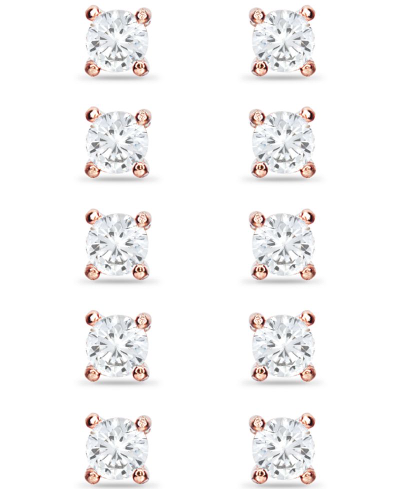 5-Pc. Set Cubic Zirconia Stud Earrings