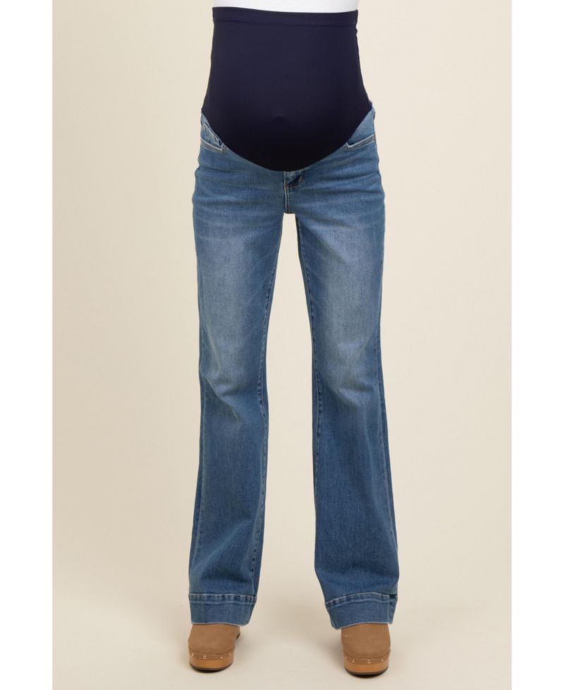 Women's Blue Wide Hem Flare Jeans