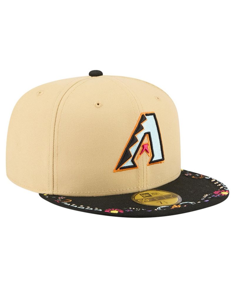 Men's Light Beige Arizona Diamondbacks Two-Tone Embroidered Visor 59FIFTY Fitted Hat