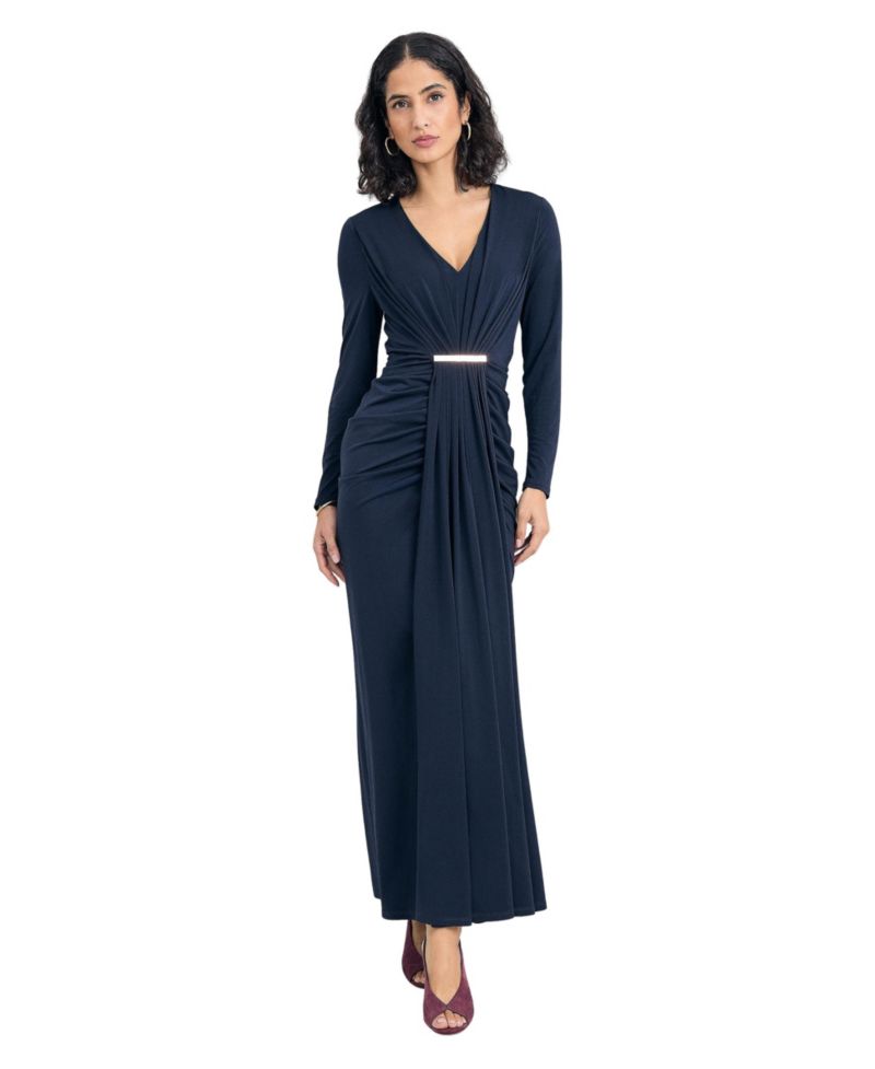 Women's Katharine V-Neck Long-Sleeve Maxi Dress
