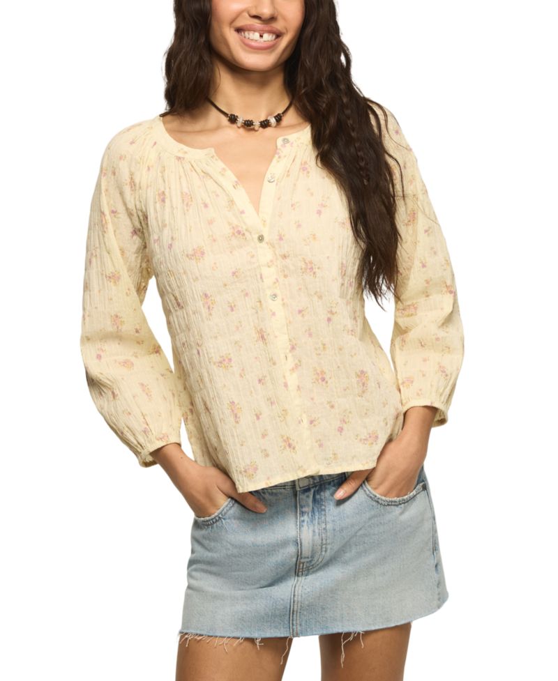 Women's Scoop Neck Button Top