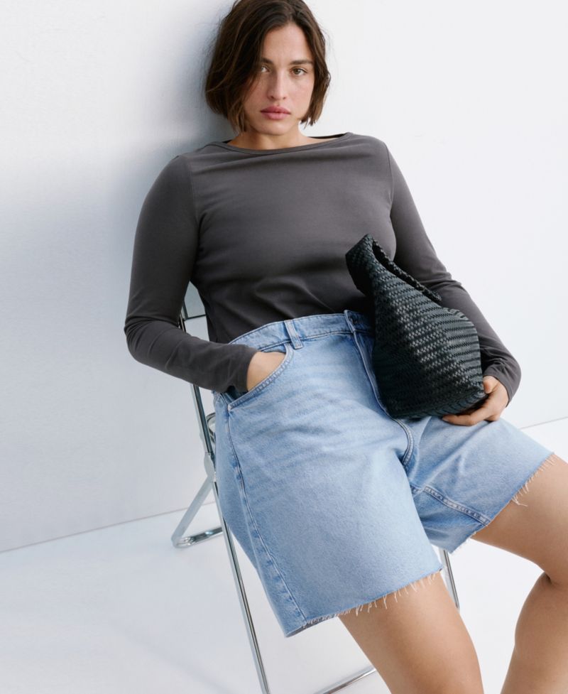 Women's Straight Low-Rise Denim Bermuda Shorts