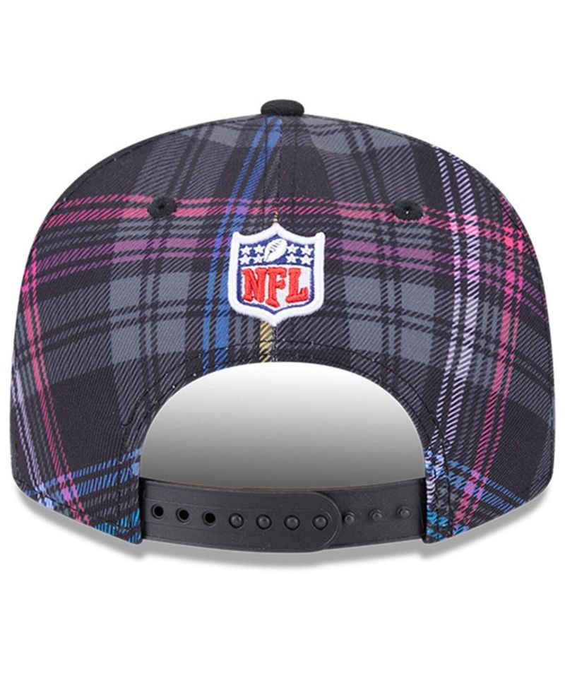 Men's Black Cleveland Browns 2024 NFL Crucial Catch Plaid 9FIFTY Snapback Hat