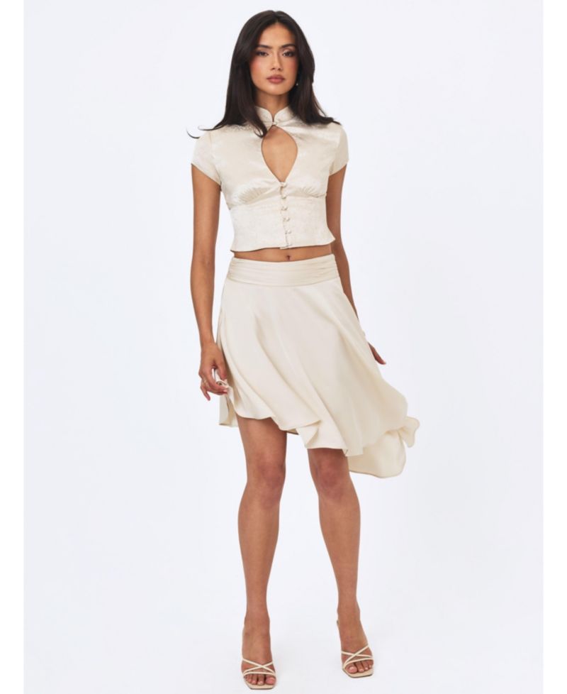 Women's Galina Midi Asymmetrical Satin Skirt