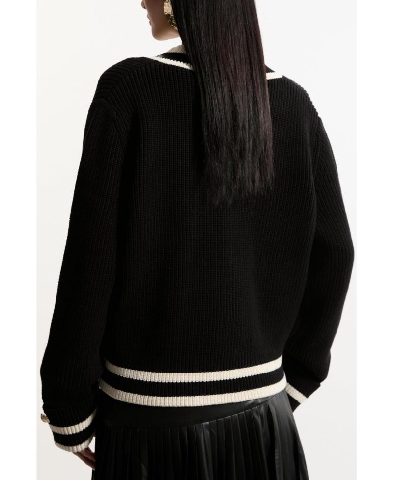 Women's Cotton V-Neck Knit Boxy Jumper