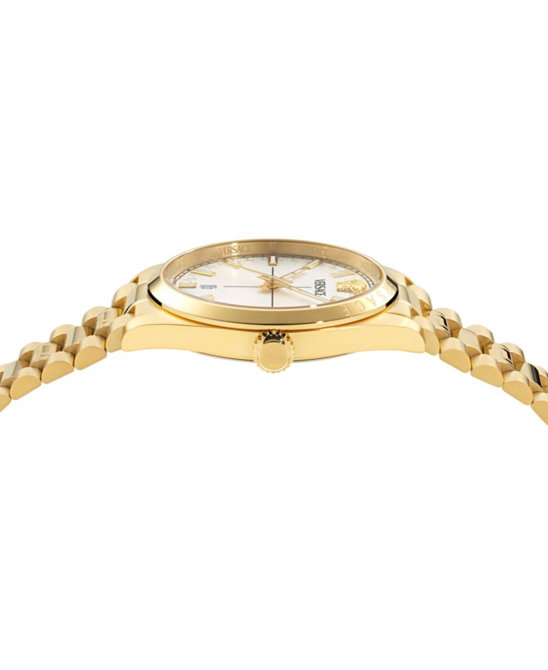 Men's Swiss Millenyium Gold Ion Plated Bracelet Watch 40mm