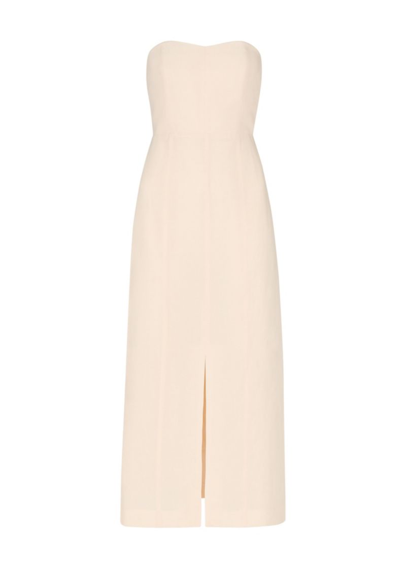 Women's Bandeau Front Slit Midi Dress