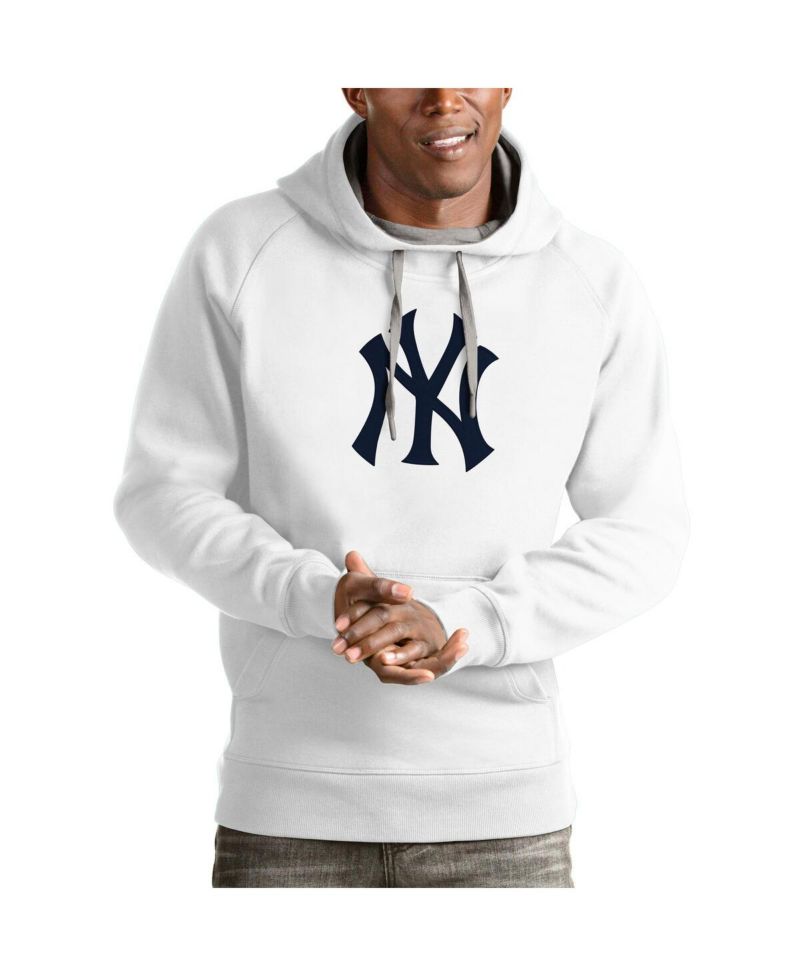 Men's White New York Yankees Victory Pullover Team Logo Hoodie
