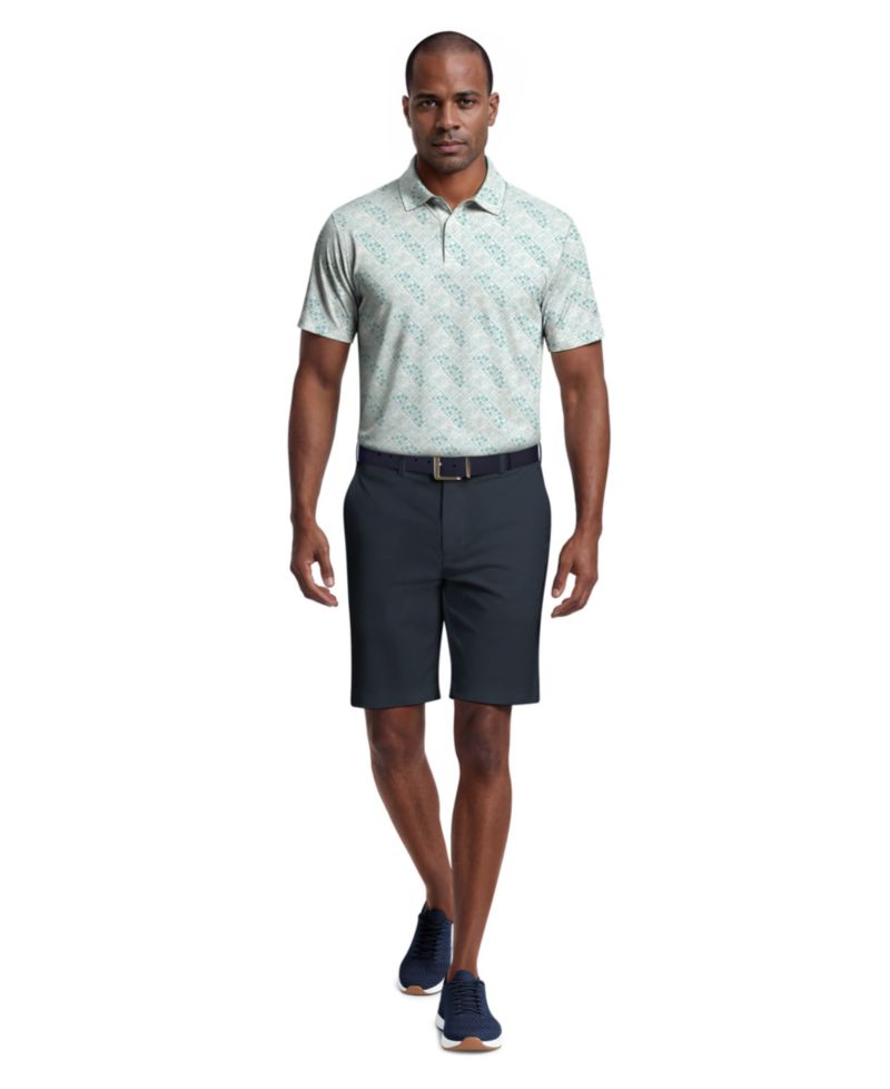 Men's Tropical Argyle Print Golf Polo Shirt