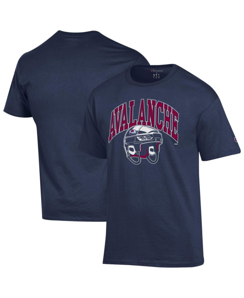 Men's Navy Colorado Avalanche Helmet T-Shirt
