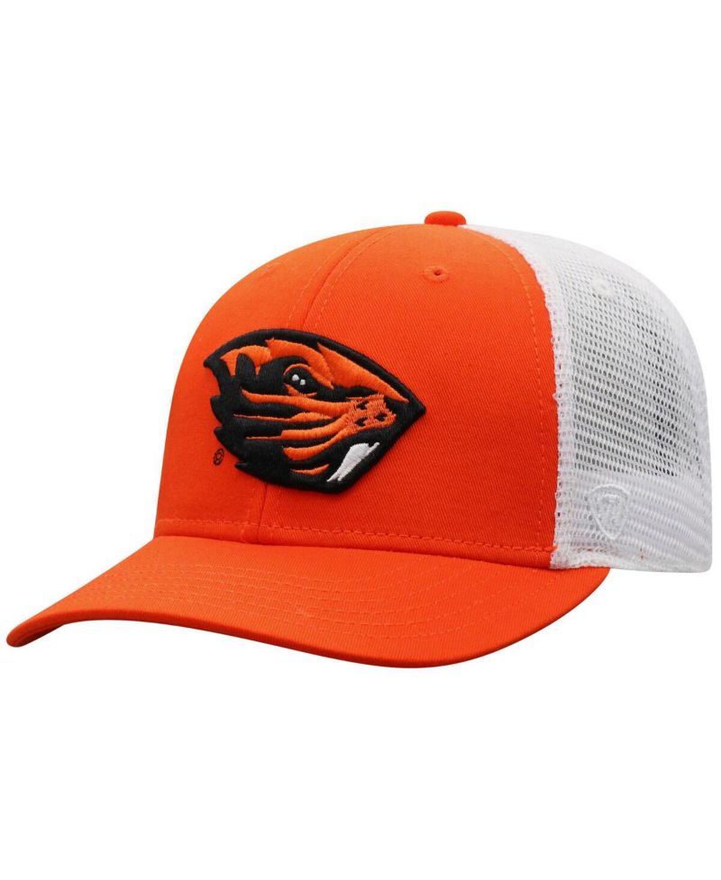 Men's Orange/White Oregon State Beavers Victory Baseline Adjustable Trucker Hat