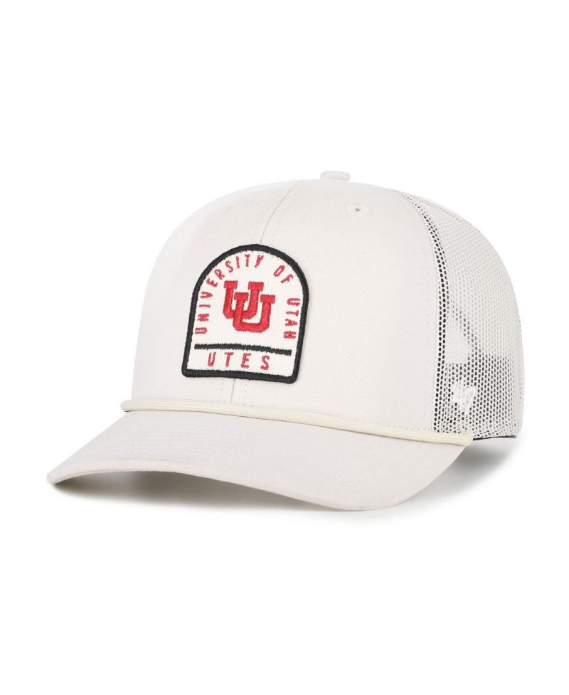 Men's and Women's Cream Utah Utes Core Inline Gravestone Adjustable Trucker Hat