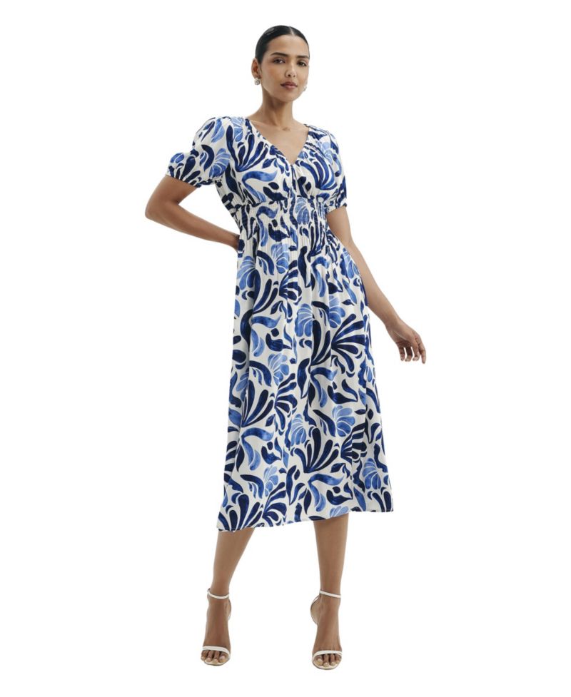 Women's Dolly Floral-Print A-Line Midi Dress