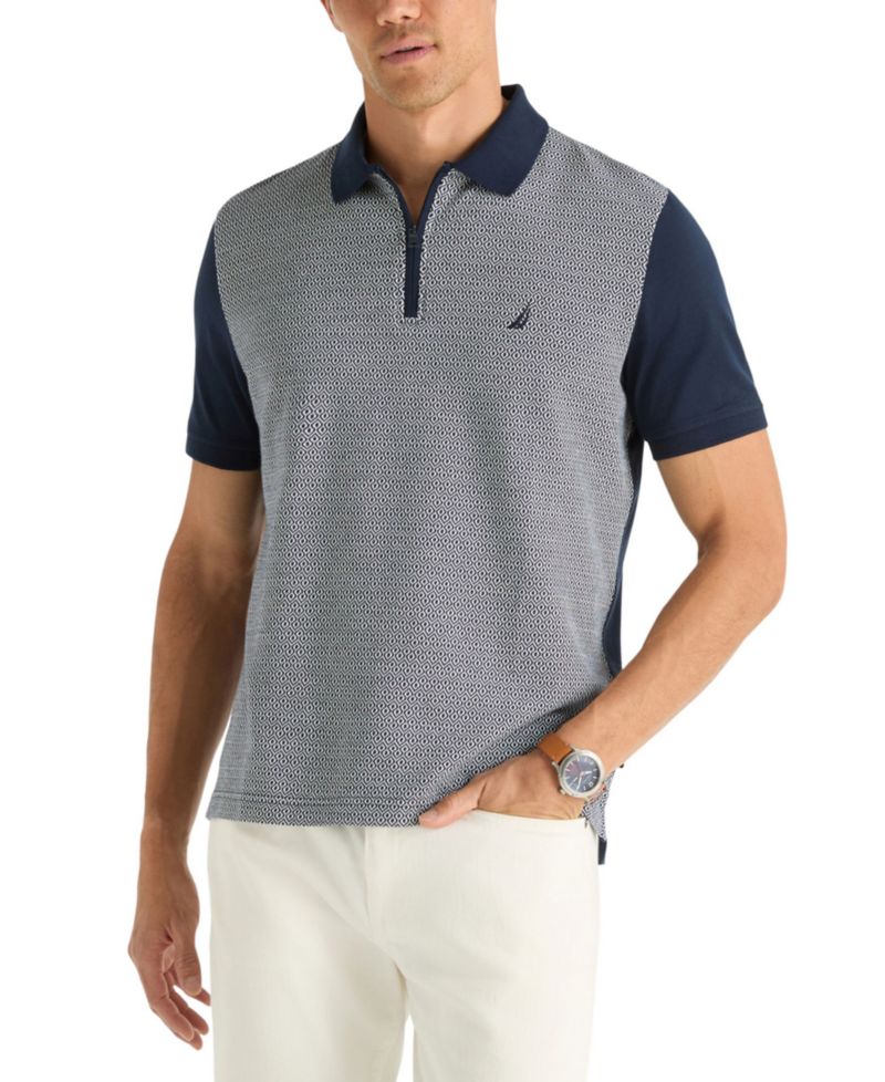 Men's Short-Sleeve Jacquard Polo Shirt