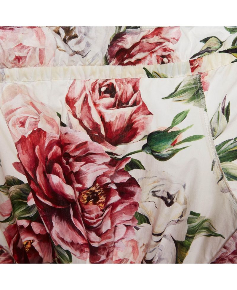 Women's Pre-Owned Dolce and Gabbana Floral Print Cotton Ruffled Dress