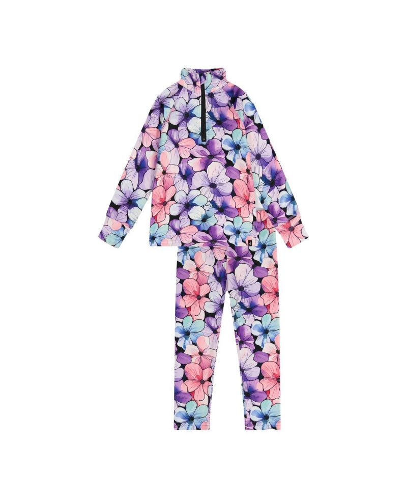 Little Girls 6-14 Two Piece Thermal Underwear Floral Print