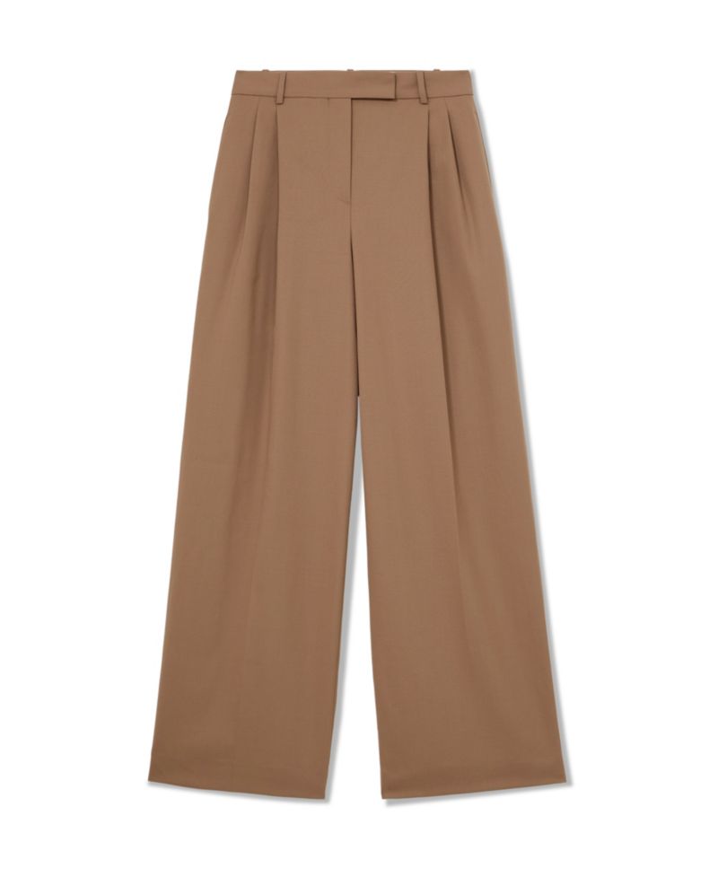 Women's Luna Pleated Wide-Leg Wool-Blend Trousers