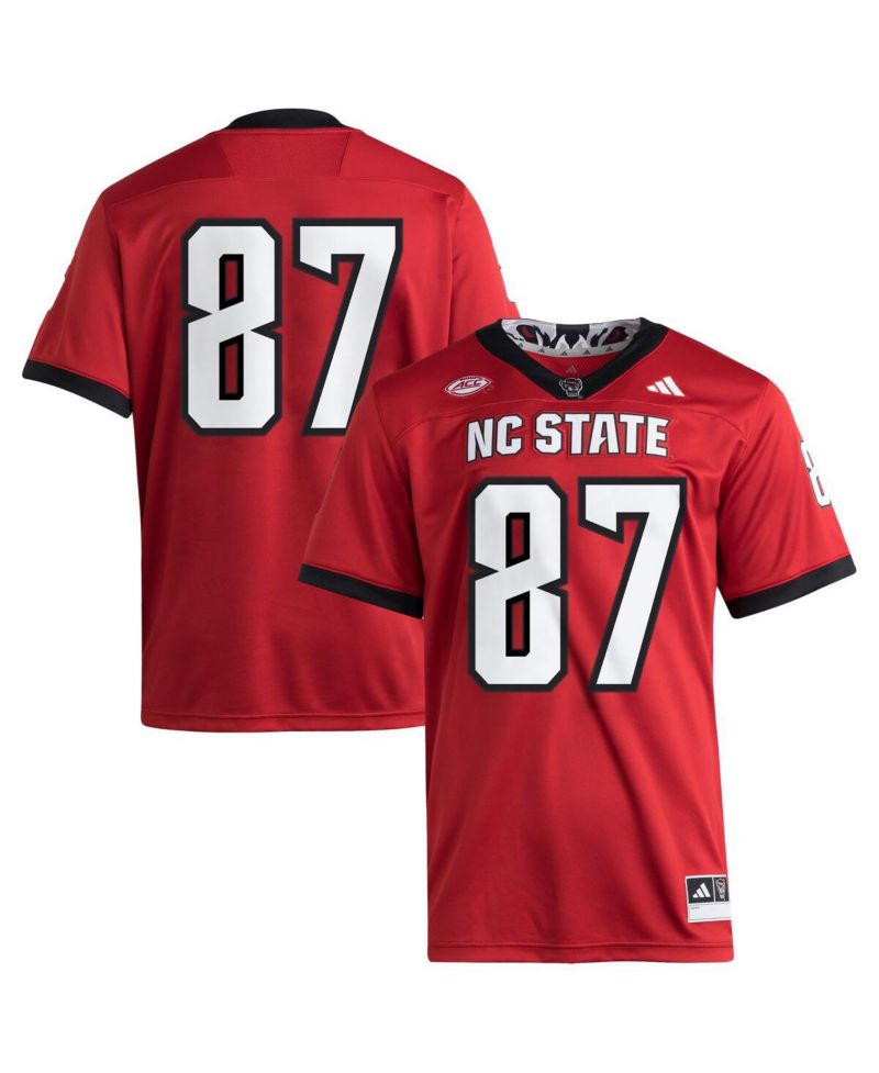 Men's 87 Red NC State Wolfpack Premier Jersey