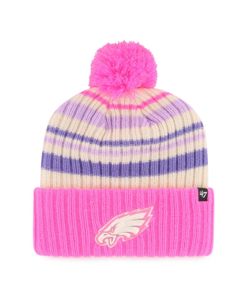 Big Boys and Girls '47 Pink Philadelphia Eagles Snow Fort Cuffed Knit Hat