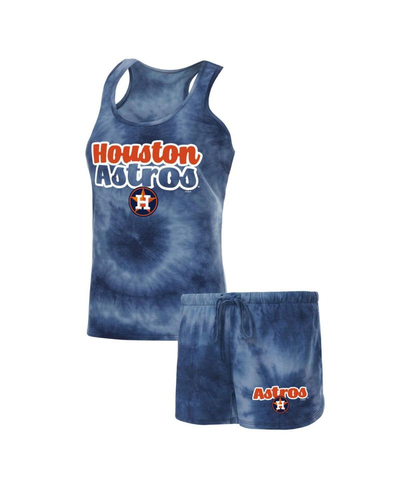 Women's Navy Houston Astros Billboard Racerback Tank Top and Shorts Set