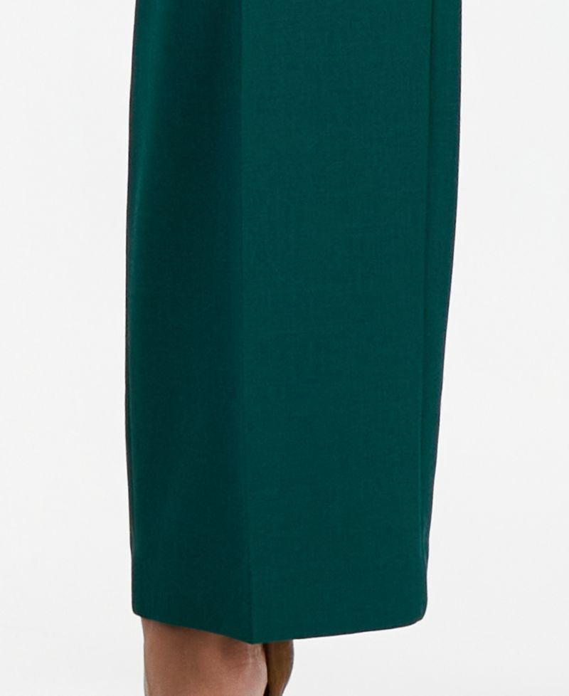 Women's Notch-Collar Stretch Wide-Leg Jacket and Pants, 2-Piece Set