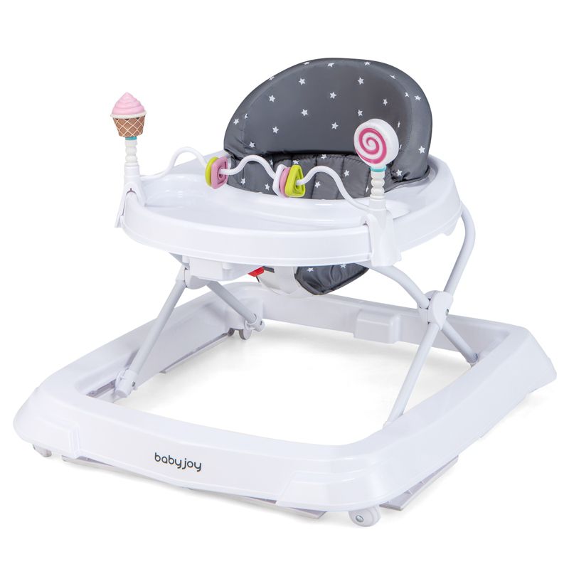 Foldable Baby Activity Walker with Adjustable Heightand Detachable Seat