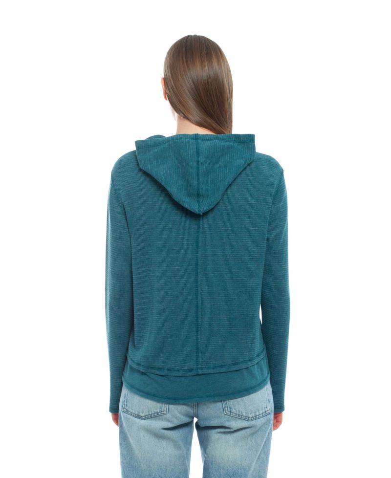 Women's Clothing Long Sleeve Double Peplum Hoodie