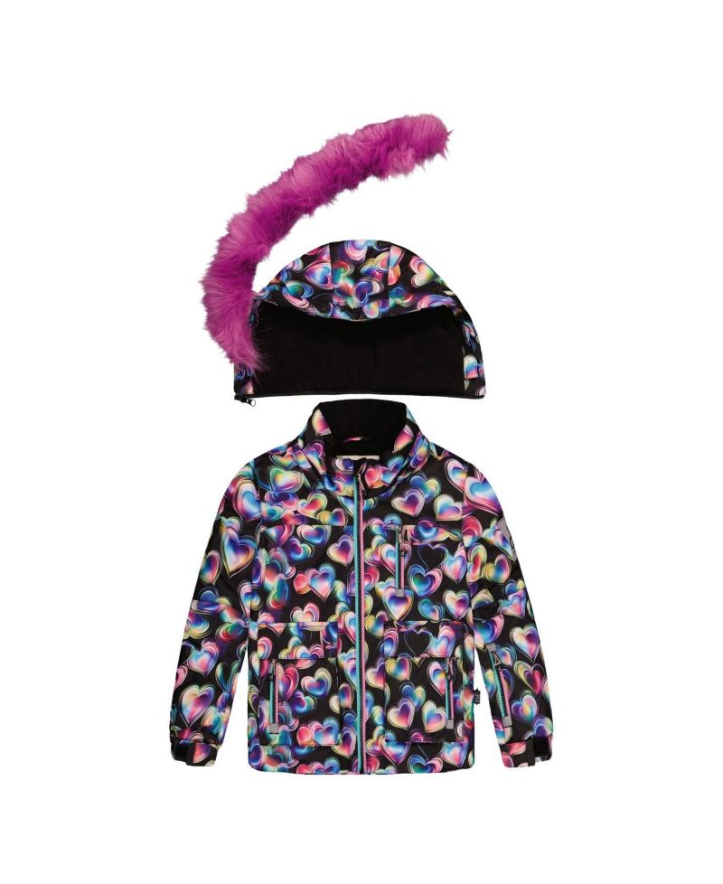 Big Girls (6-14) Two Piece Play Snowsuit Heart Print with Pants