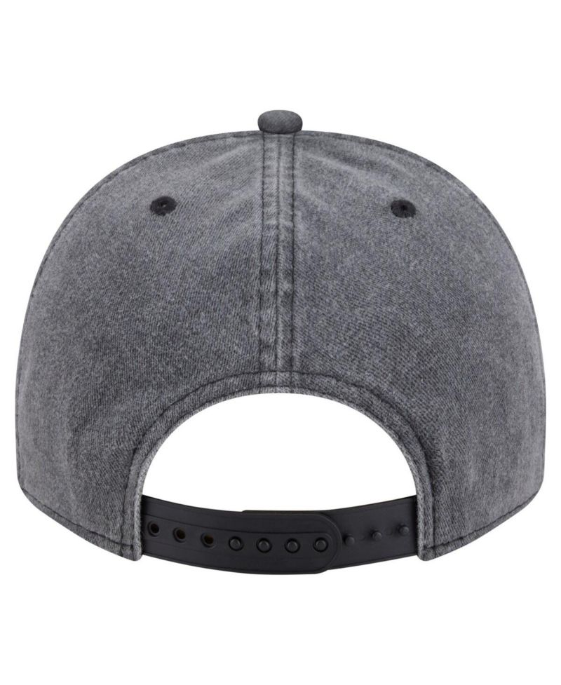 Men's Charcoal Milwaukee Bucks Throwback Washed Pre-Curved 9FIFTY Snapback Hat