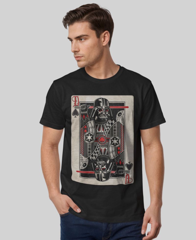 Men's Star Wars Men's Classic Darth Vader of Spades Playing Card Short-Sleeve T-Shirt