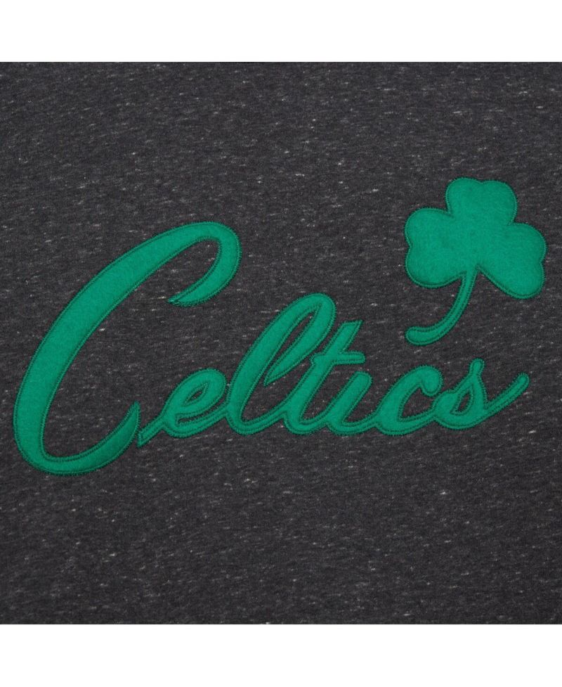 Men's Black Boston Celtics Hardwood Classics Blackout Collection Snow Washed Pullover Sweatshirt
