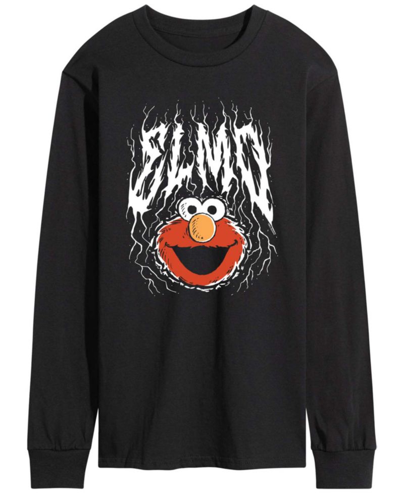 Men's Sesame Street Metal Elmo Long-Sleeve Graphic T-Shirt