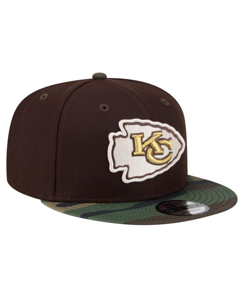 Men's Dark Brown Kansas City Chiefs Burnt Wood Camo 9FIFTY Snapback Hat