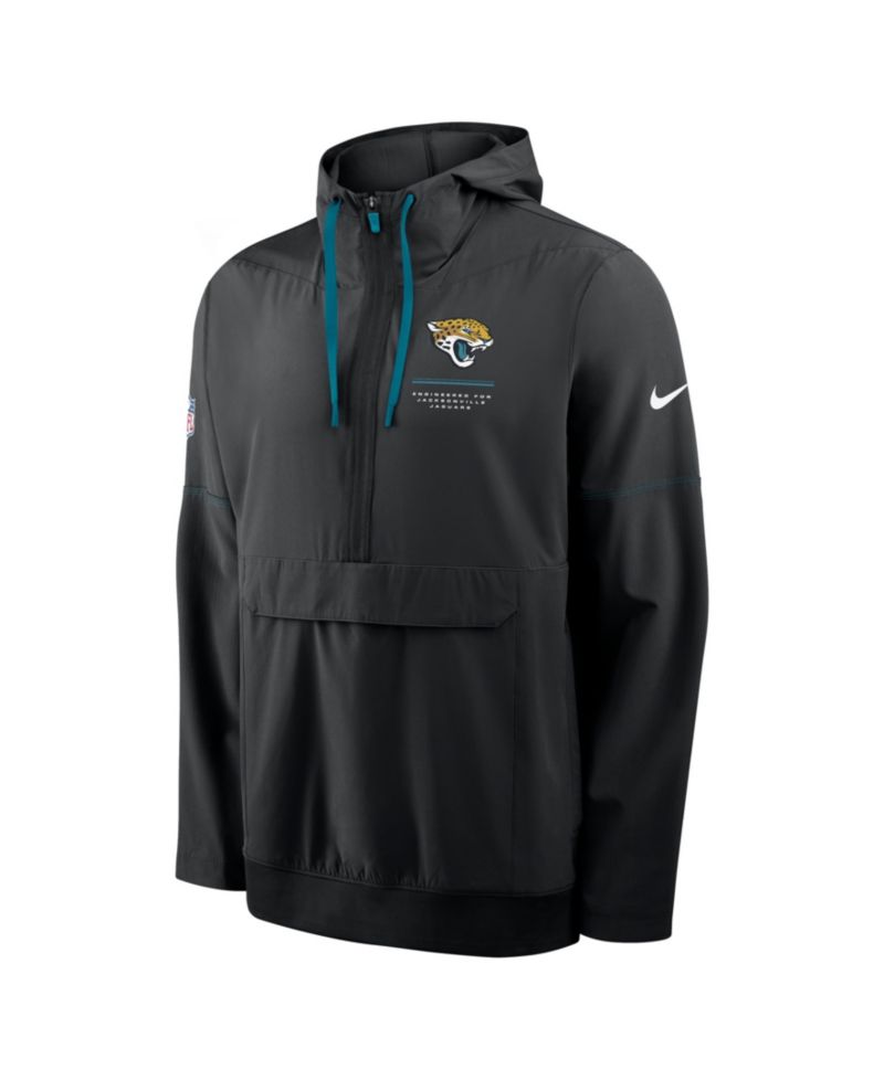 Men's Black Jacksonville Jaguars Sideline Anorak Half-Zip Hoodie
