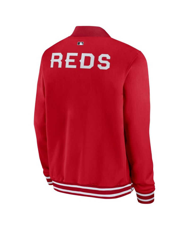 Men's Red Cincinnati Reds 2026 City Connect Authentic Collection Relaxed Full-Zip Bomber Jacket