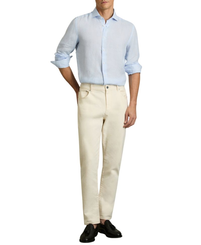Men's Ruban Linen Cutaway Collar Regular Fit Shirt