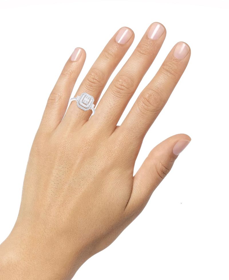 Diamond Baguette & Round Ring (1/2 ct. t.w.) in 14K White Gold (also in 14K Yellow Gold)